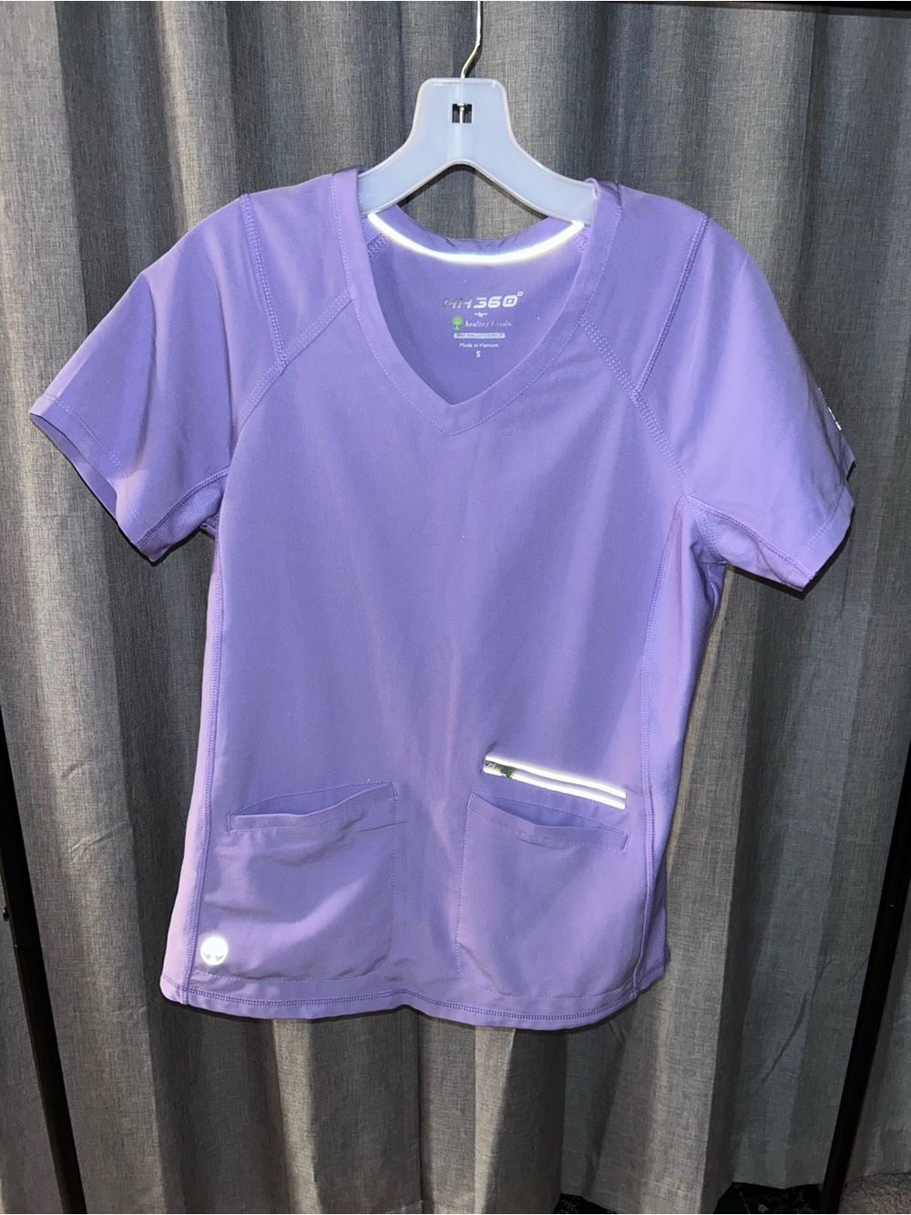 healing hands Lavender V-Neck Short Sleeve Scrub Top